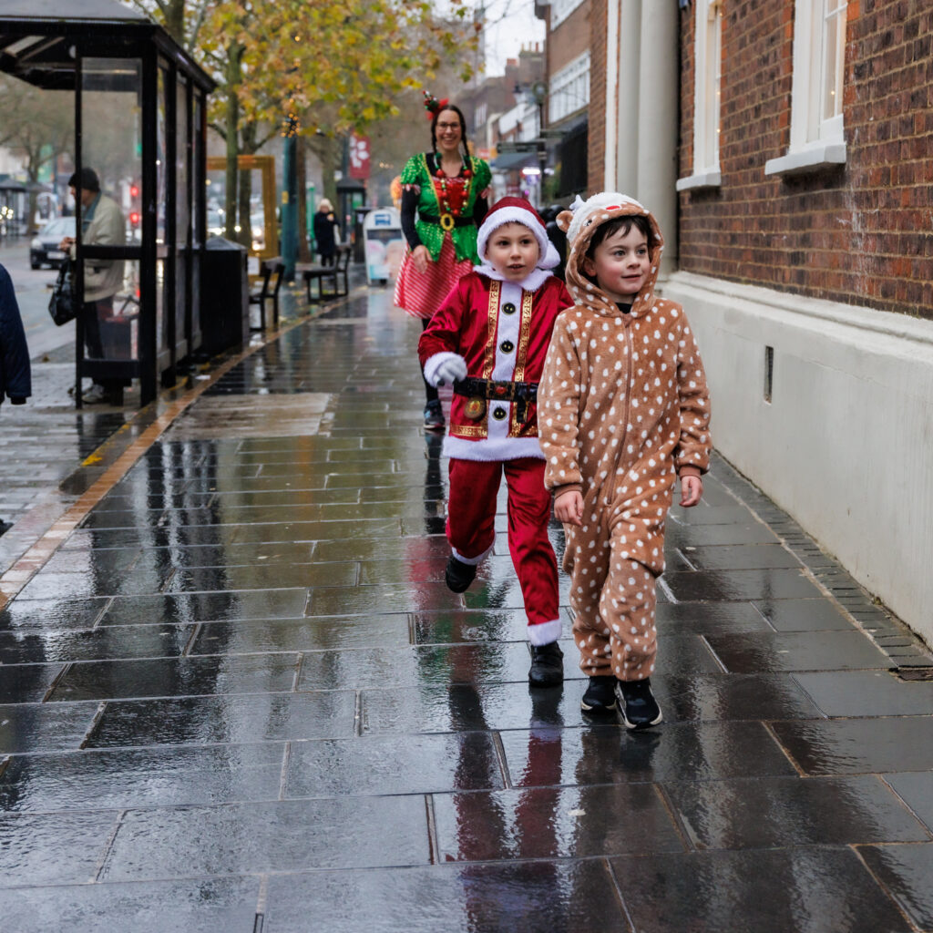 Rennie Grove Peace Hospice's annual Rudolph Run through St Albans. Photo: Neil Marshment