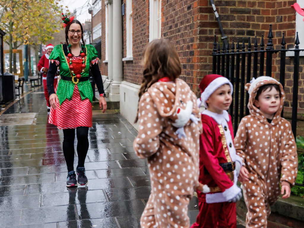 Rennie Grove Peace Hospice's annual Rudolph Run through St Albans. Photo: Neil Marshment