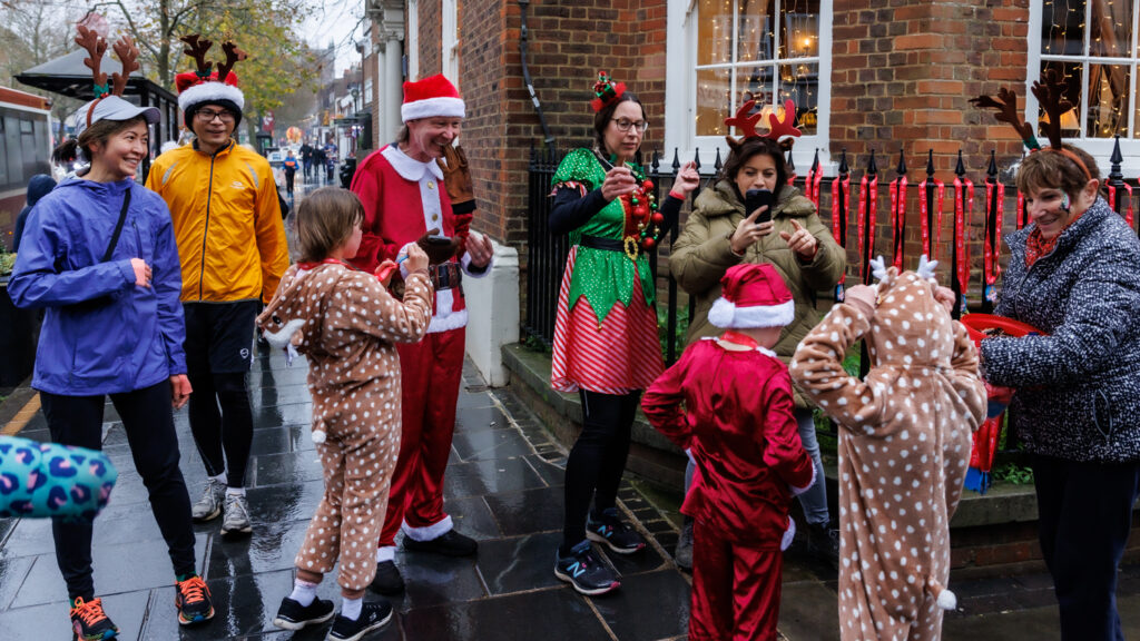 Rennie Grove Peace Hospice's annual Rudolph Run through St Albans. Photo: Neil Marshment