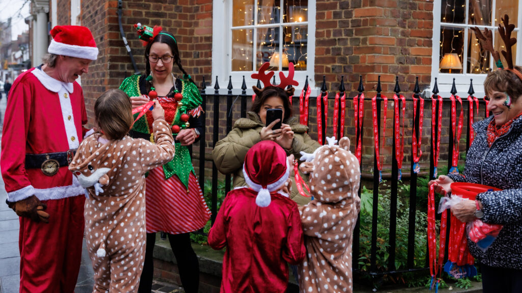 Rennie Grove Peace Hospice's annual Rudolph Run through St Albans. Photo: Neil Marshment