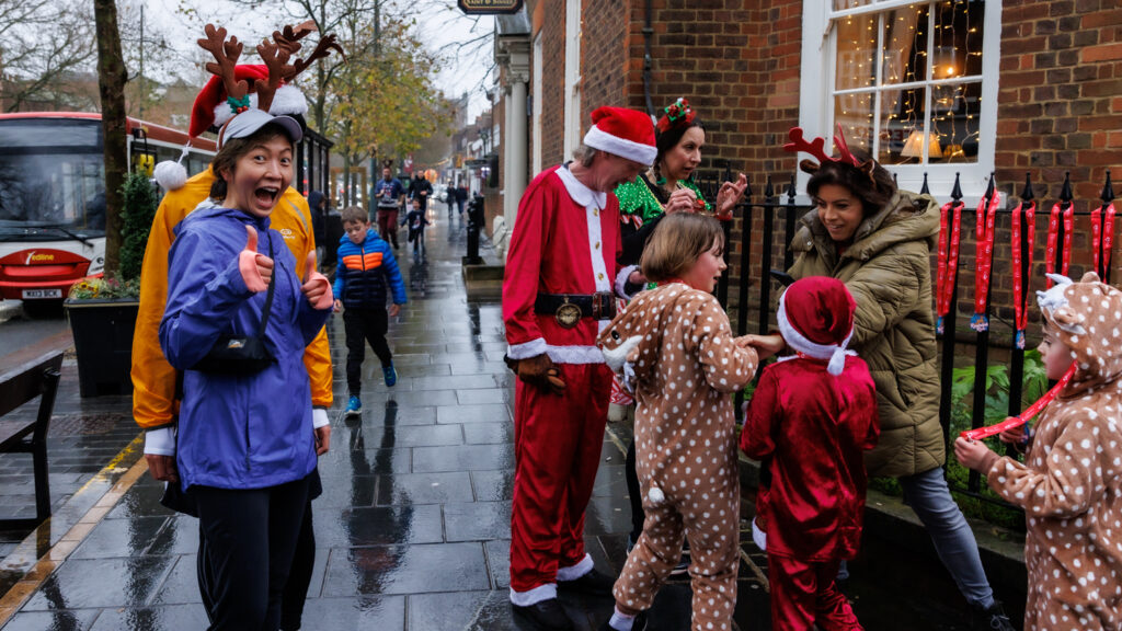 Rennie Grove Peace Hospice's annual Rudolph Run through St Albans. Photo: Neil Marshment