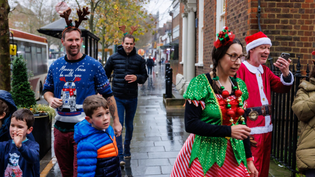 Rennie Grove Peace Hospice's annual Rudolph Run through St Albans. Photo: Neil Marshment