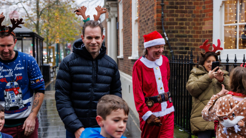 Rennie Grove Peace Hospice's annual Rudolph Run through St Albans. Photo: Neil Marshment