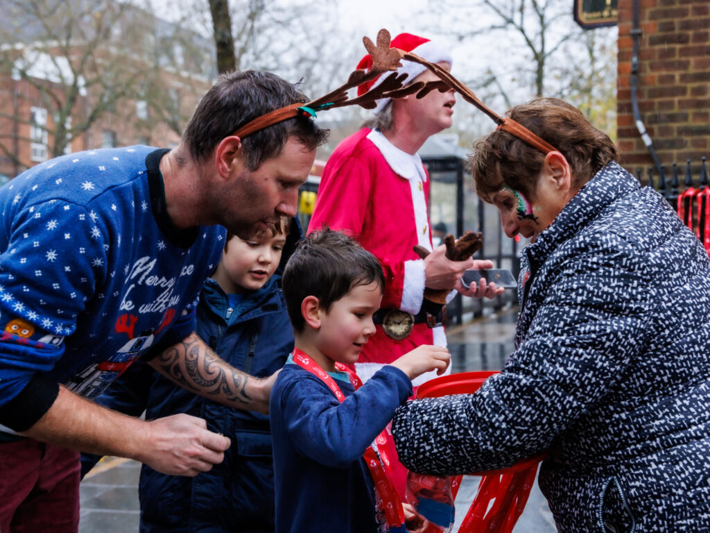 Rennie Grove Peace Hospice's annual Rudolph Run through St Albans. Photo: Neil Marshment