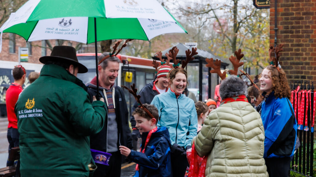 Rennie Grove Peace Hospice's annual Rudolph Run through St Albans. Photo: Neil Marshment