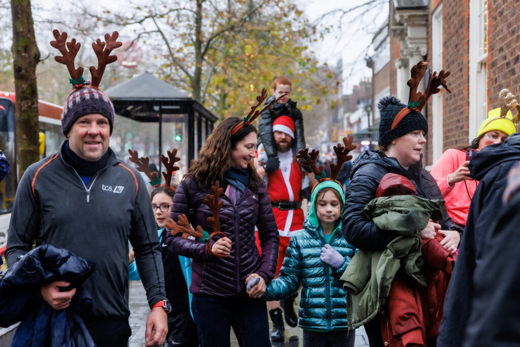 Rennie Grove Peace Hospice's annual Rudolph Run through St Albans. Photo: Neil Marshment