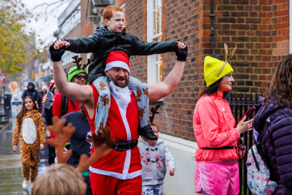 Rennie Grove Peace Hospice's annual Rudolph Run through St Albans. Photo: Neil Marshment