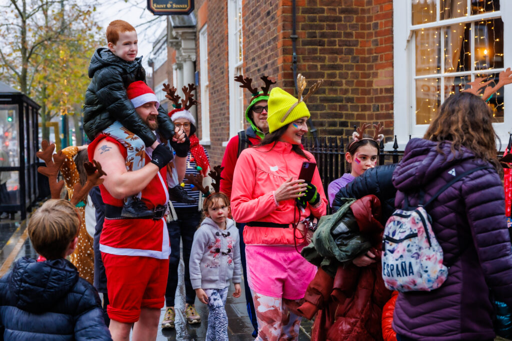 Rennie Grove Peace Hospice's annual Rudolph Run through St Albans. Photo: Neil Marshment