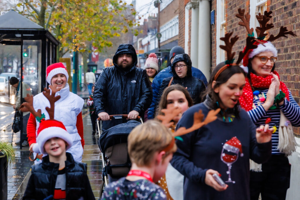 Rennie Grove Peace Hospice's annual Rudolph Run through St Albans. Photo: Neil Marshment