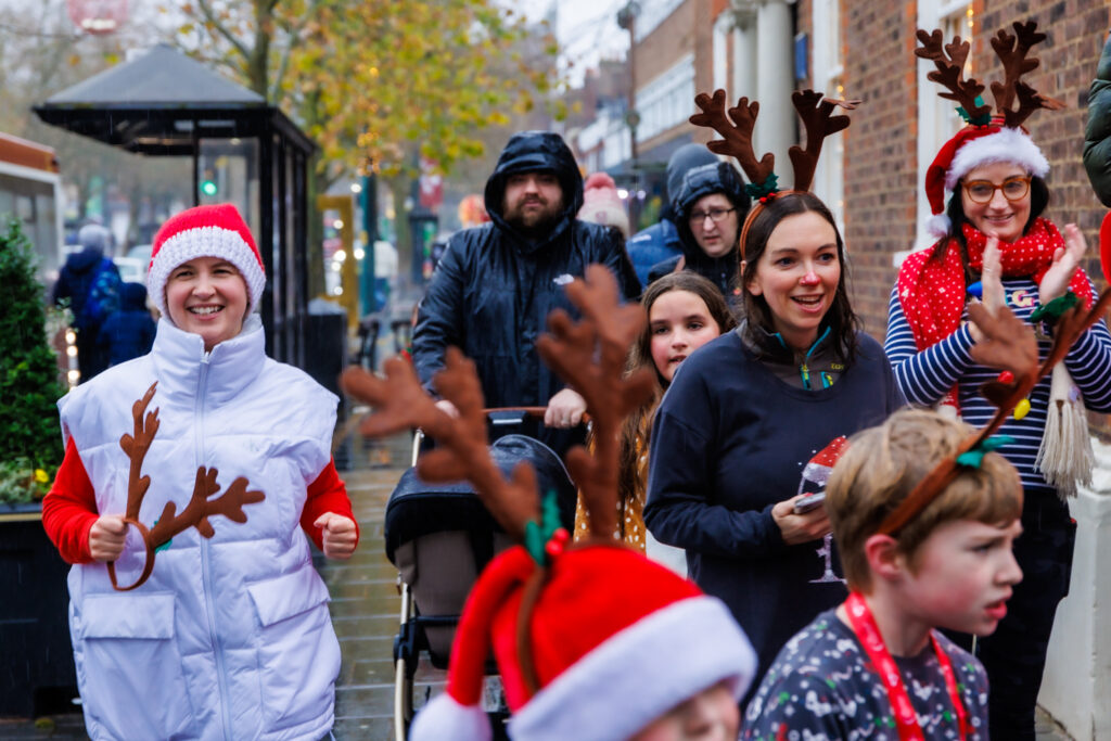 Rennie Grove Peace Hospice's annual Rudolph Run through St Albans. Photo: Neil Marshment