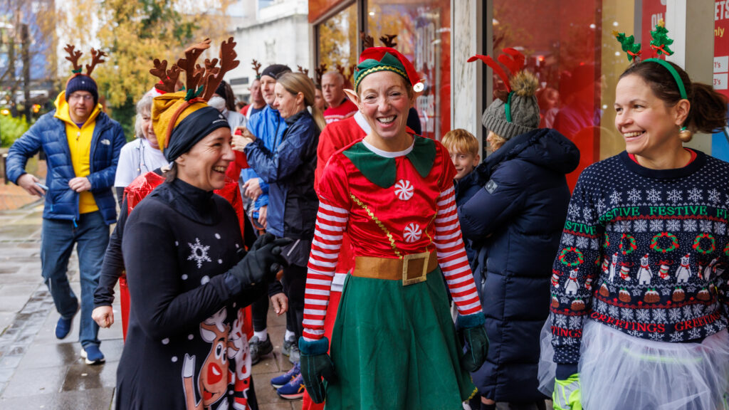 Rennie Grove Peace Hospice's annual Rudolph Run through St Albans. Photo: Neil Marshment