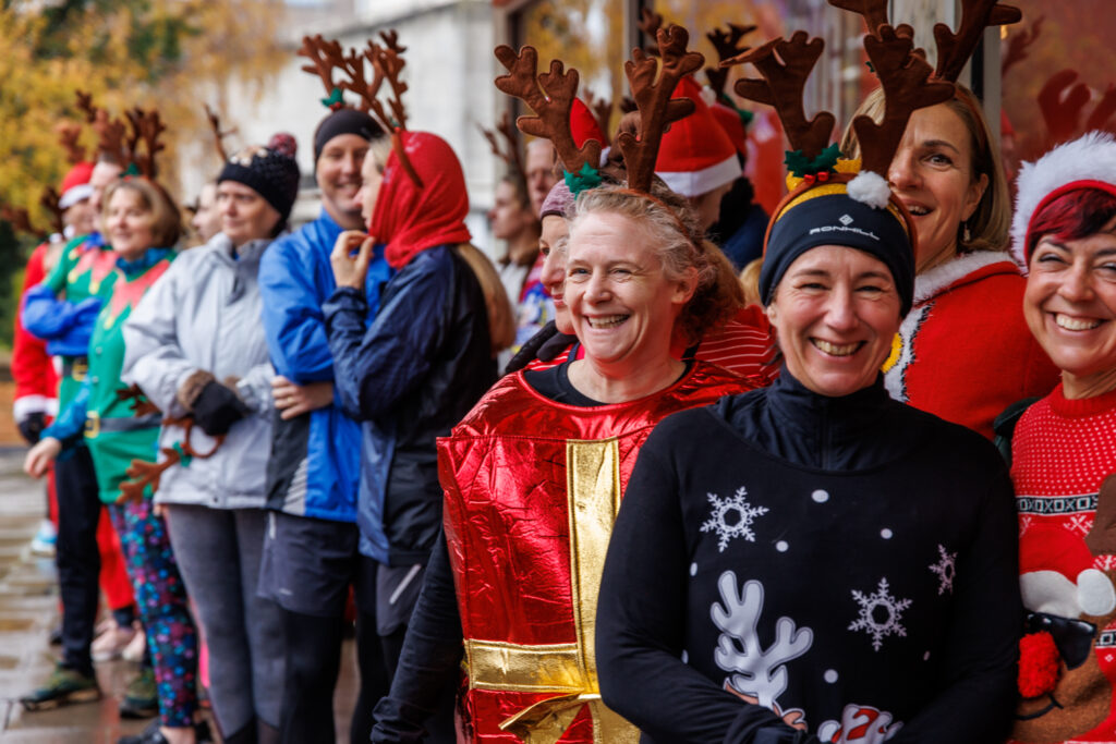 Rennie Grove Peace Hospice's annual Rudolph Run through St Albans. Photo: Neil Marshment