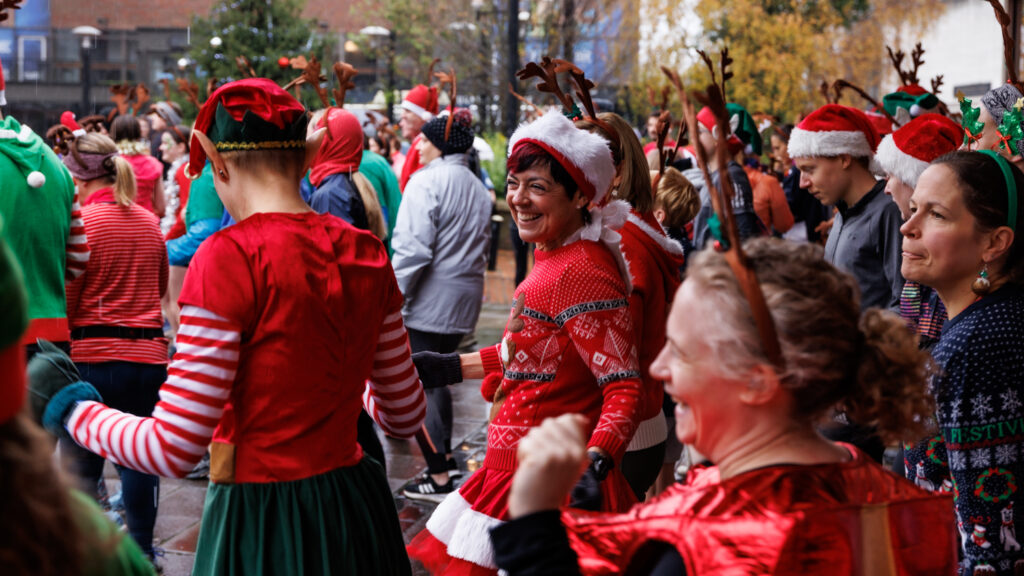 Rennie Grove Peace Hospice's annual Rudolph Run through St Albans. Photo: Neil Marshment