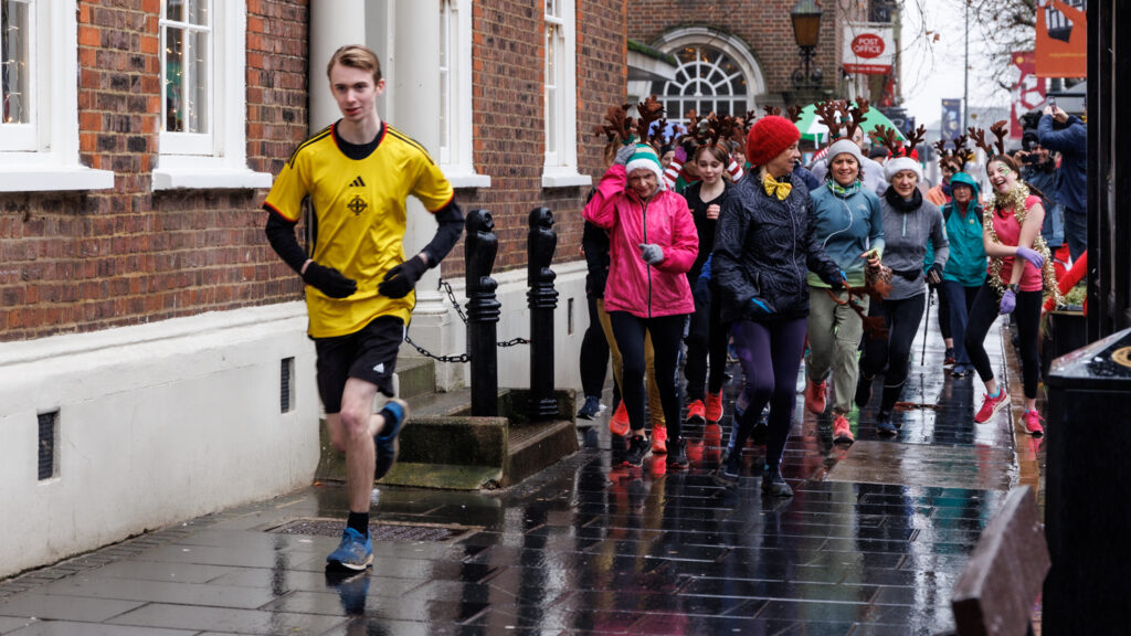 Rennie Grove Peace Hospice's annual Rudolph Run through St Albans. Photo: Neil Marshment