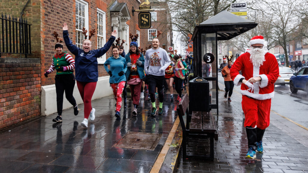 Rennie Grove Peace Hospice's annual Rudolph Run through St Albans. Photo: Neil Marshment