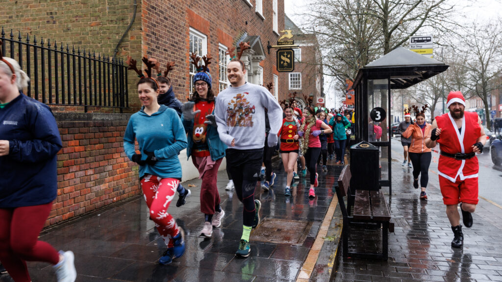 Rennie Grove Peace Hospice's annual Rudolph Run through St Albans. Photo: Neil Marshment