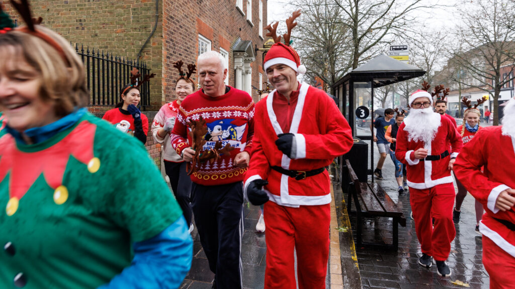 Rennie Grove Peace Hospice's annual Rudolph Run through St Albans. Photo: Neil Marshment