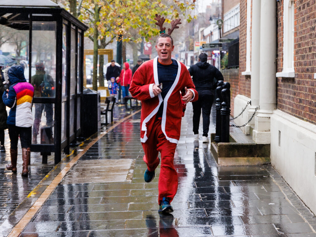 Rennie Grove Peace Hospice's annual Rudolph Run through St Albans. Photo: Neil Marshment