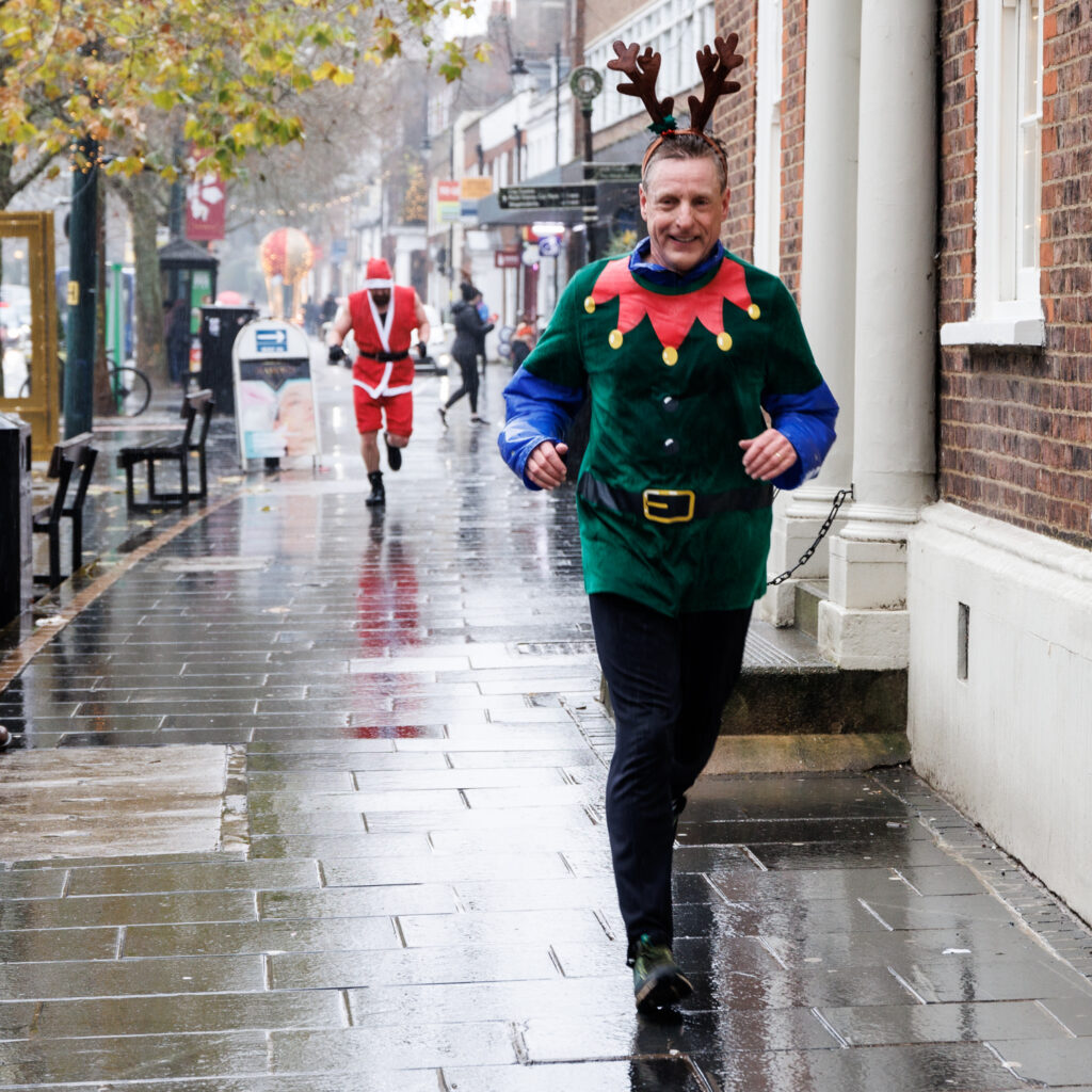 Rennie Grove Peace Hospice's annual Rudolph Run through St Albans. Photo: Neil Marshment