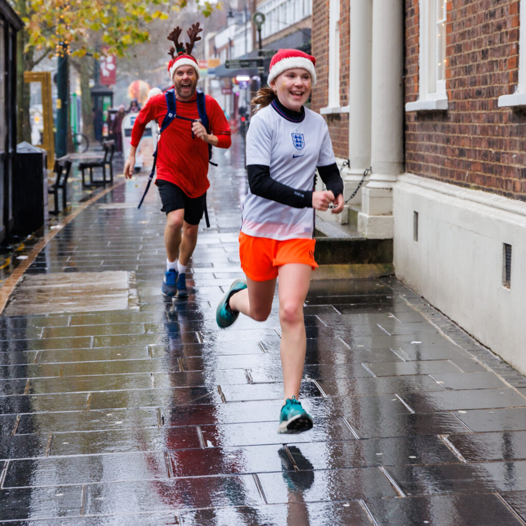 Rennie Grove Peace Hospice's annual Rudolph Run through St Albans. Photo: Neil Marshment