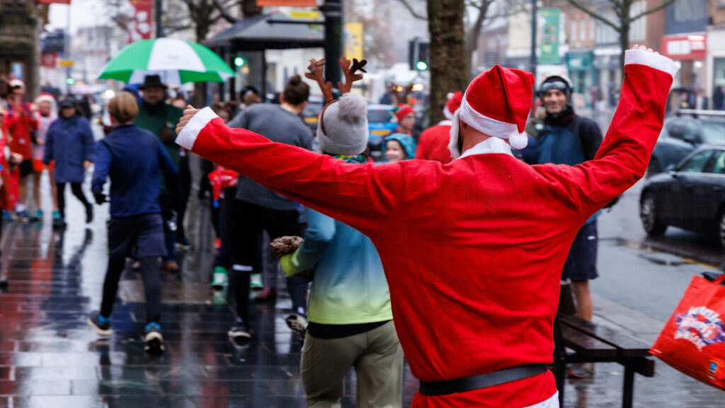 Rennie Grove Peace Hospice's annual Rudolph Run through St Albans. Photo: Neil Marshment
