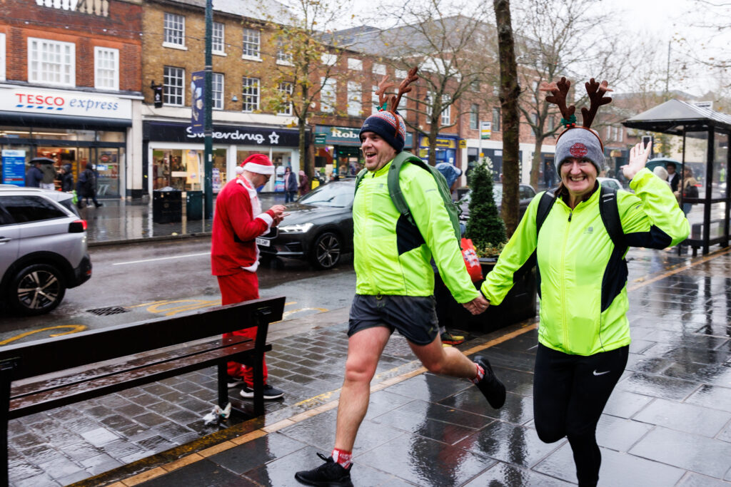 Rennie Grove Peace Hospice's annual Rudolph Run through St Albans. Photo: Neil Marshment