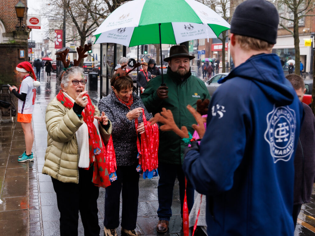 Rennie Grove Peace Hospice's annual Rudolph Run through St Albans. Photo: Neil Marshment