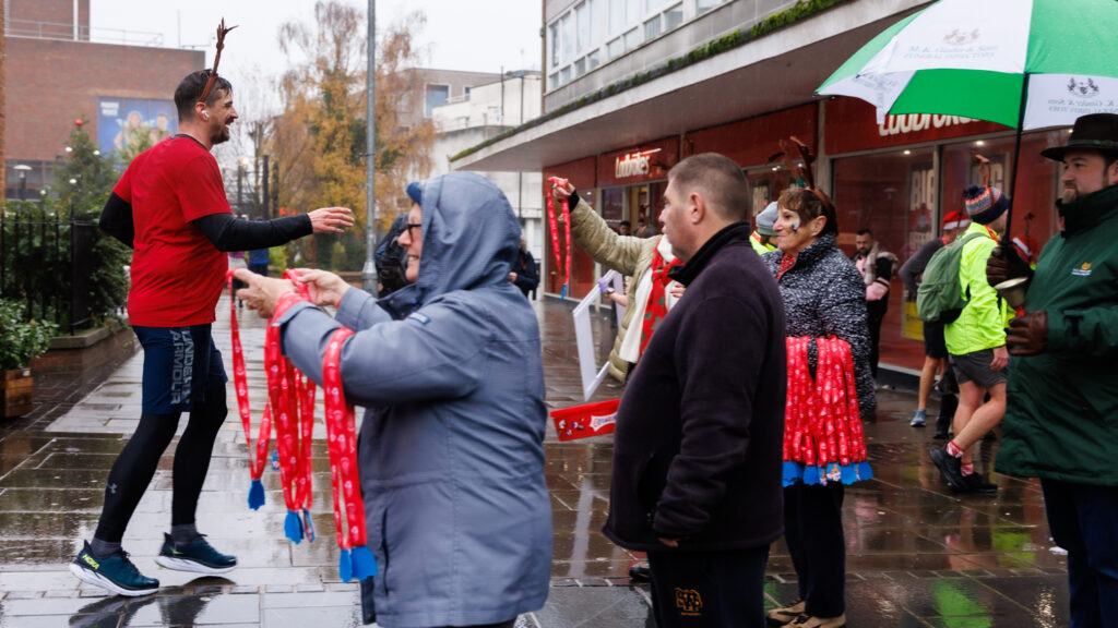 Rennie Grove Peace Hospice's annual Rudolph Run through St Albans. Photo: Neil Marshment