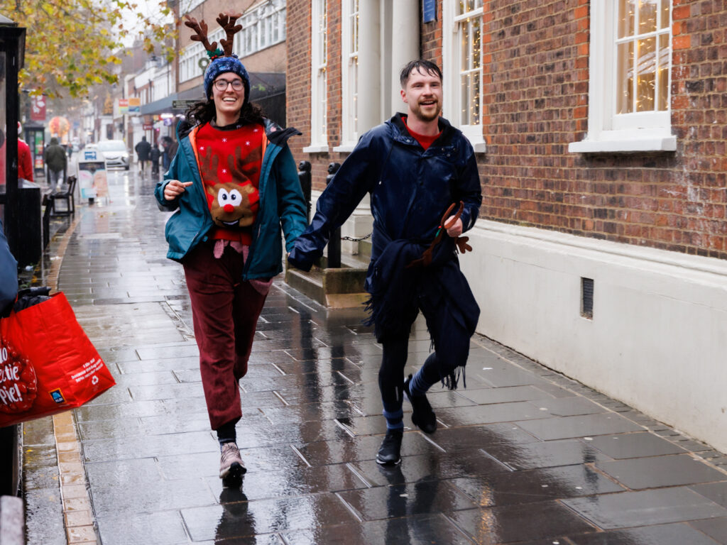 Rennie Grove Peace Hospice's annual Rudolph Run through St Albans. Photo: Neil Marshment