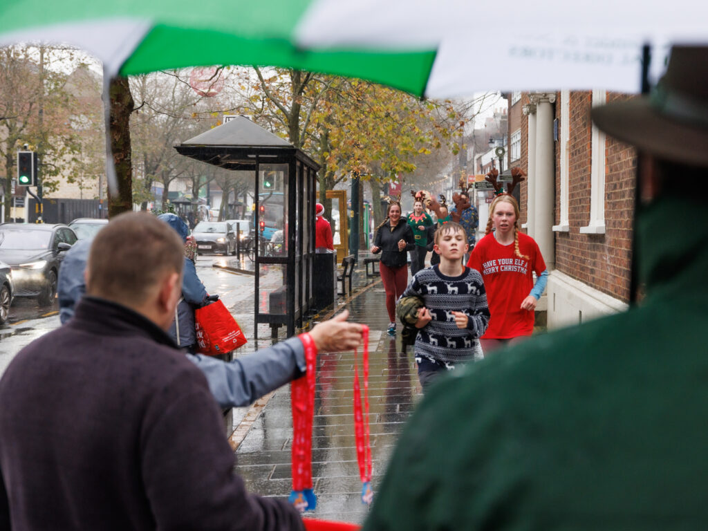 Rennie Grove Peace Hospice's annual Rudolph Run through St Albans. Photo: Neil Marshment