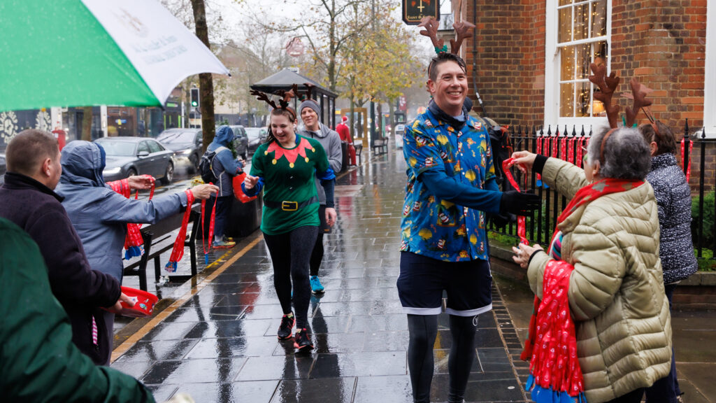 Rennie Grove Peace Hospice's annual Rudolph Run through St Albans. Photo: Neil Marshment
