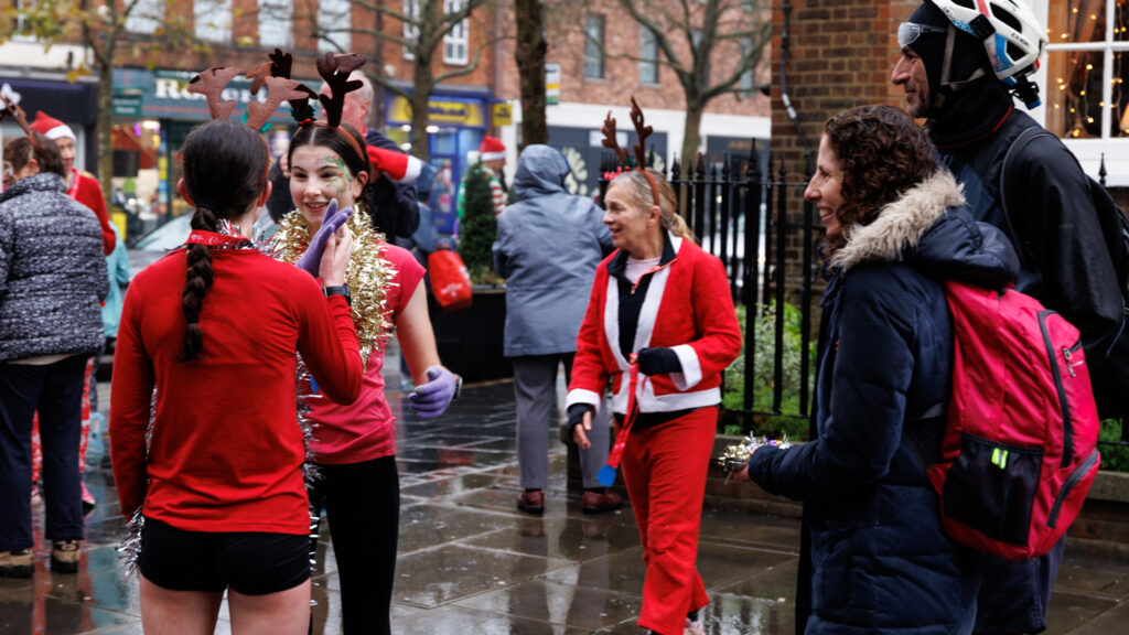 Rennie Grove Peace Hospice's annual Rudolph Run through St Albans. Photo: Neil Marshment