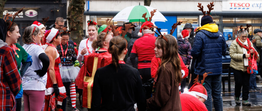Rennie Grove Peace Hospice's annual Rudolph Run through St Albans. Photo: Neil Marshment