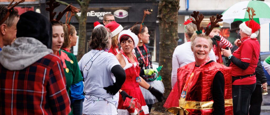 Rennie Grove Peace Hospice's annual Rudolph Run through St Albans. Photo: Neil Marshment