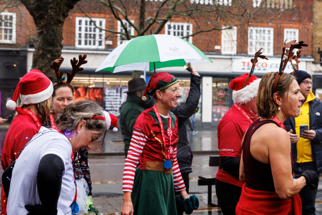 Rennie Grove Peace Hospice's annual Rudolph Run through St Albans. Photo: Neil Marshment