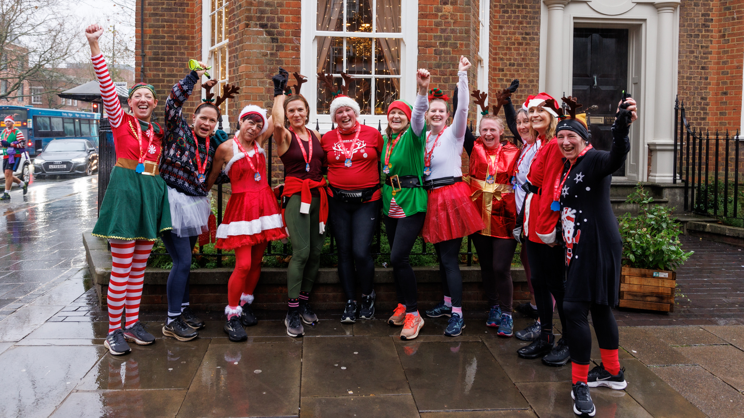 Rennie Grove Peace Hospice's annual Rudolph Run through St Albans. Photo: Neil Marshment