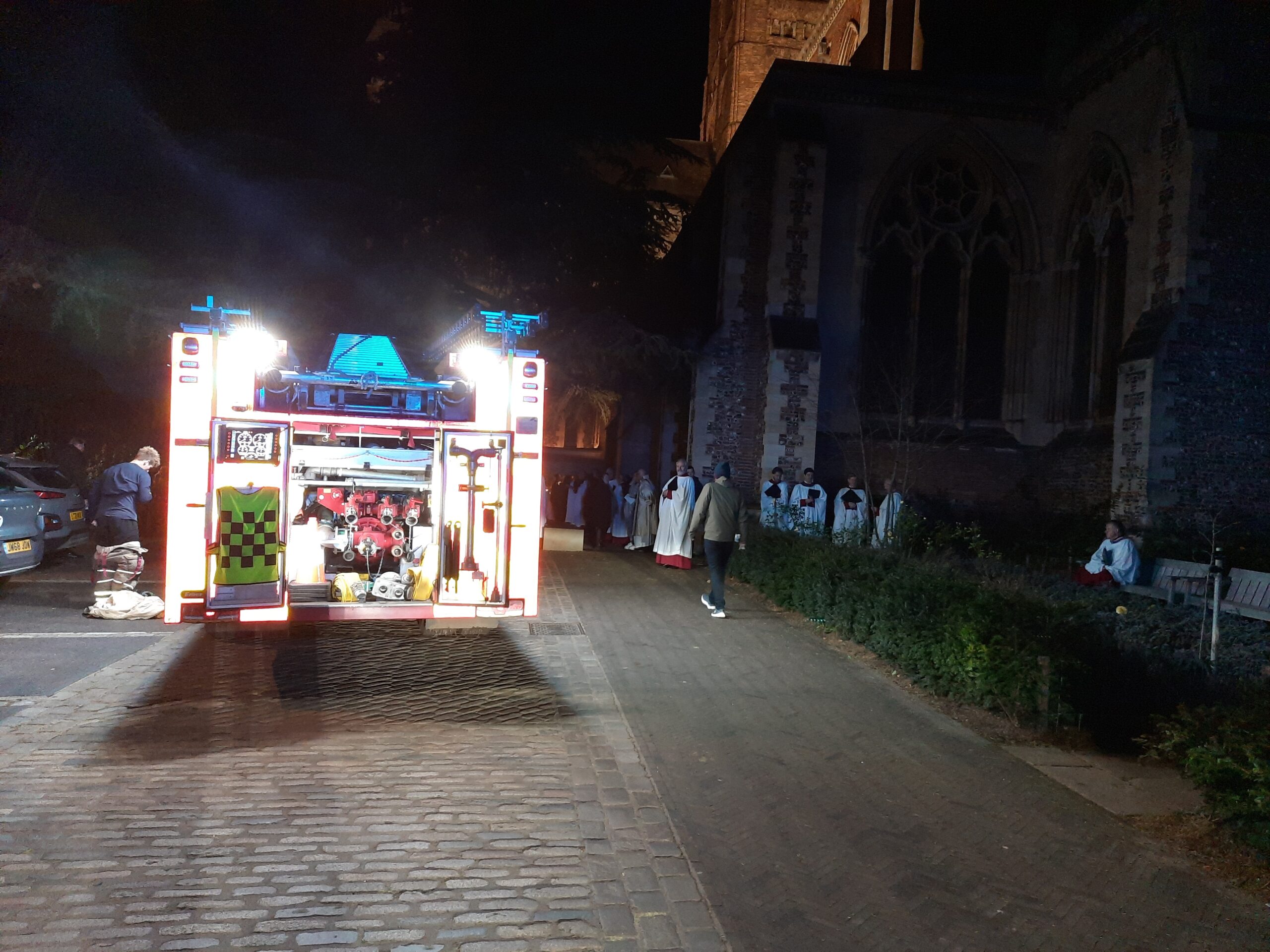 St Albans Cathedral was evacuated after candles triggered a smoke alarm. Photo: Peter Cook