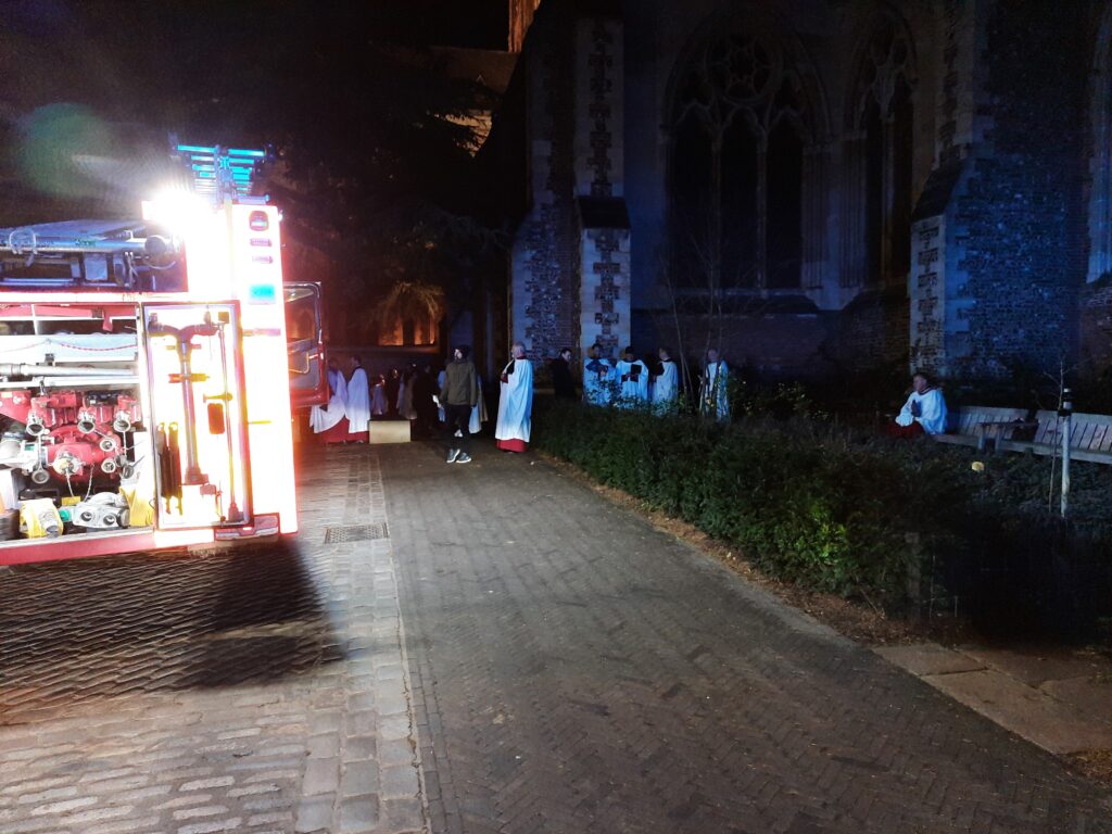 St Albans Cathedral was evacuated after candles triggered a smoke alarm. Photo: Peter Cook