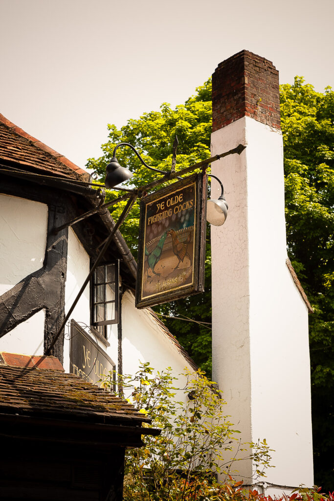 The chimney at Ye Olde Fighting Cocks.