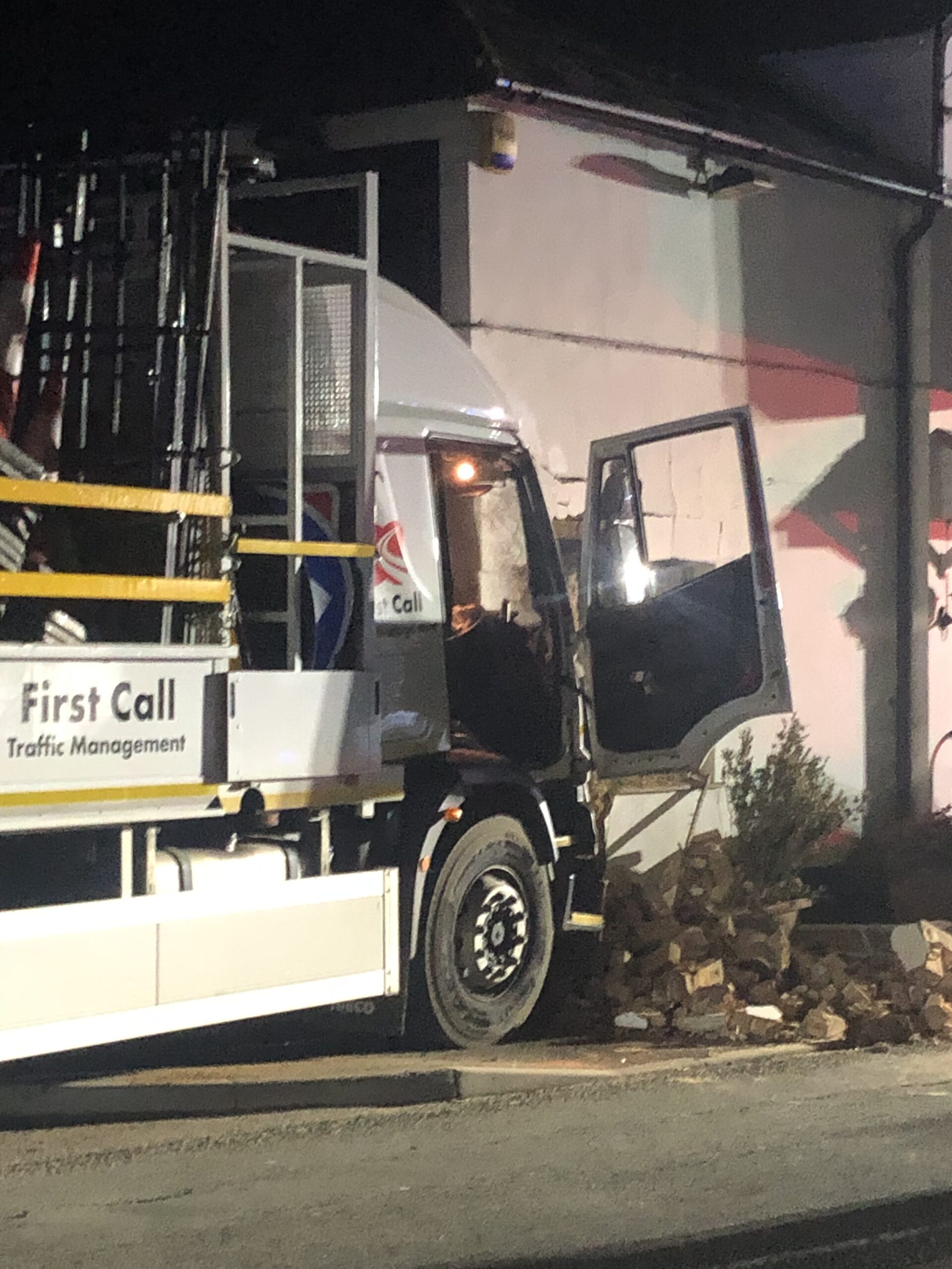The aftermath of the accident at the Crooked Billet.