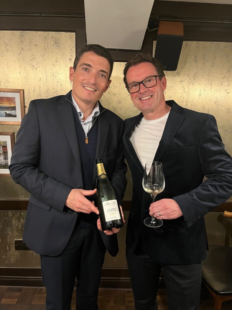 Raymond Ringeval, the global commercial director of Palmer & Co, with Darren McCabe.