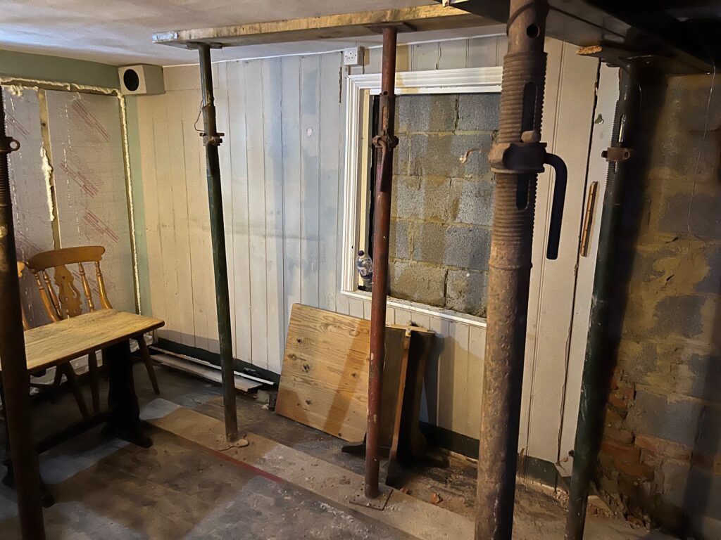 The closed-off section at the Crooked Billet.