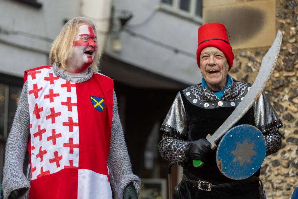 St Albans Mummers performing at the Clock Tower on Boxing Day. Photo: Toby Shepheard