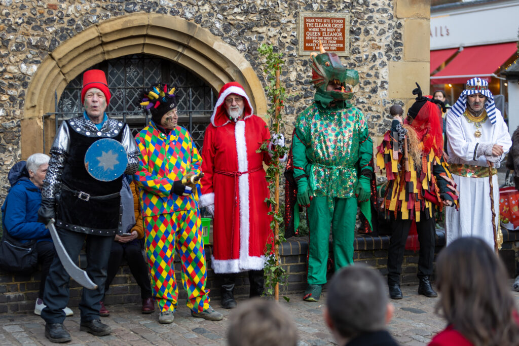 St Albans Mummers performing at the Clock Tower on Boxing Day. Photo: Toby Shepheard