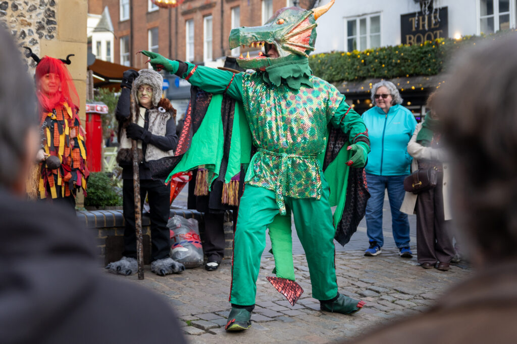 St Albans Mummers performing at the Clock Tower on Boxing Day. Photo: Toby Shepheard