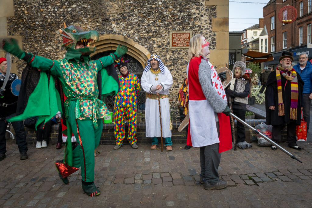 St Albans Mummers performing at the Clock Tower on Boxing Day. Photo: Toby Shepheard
