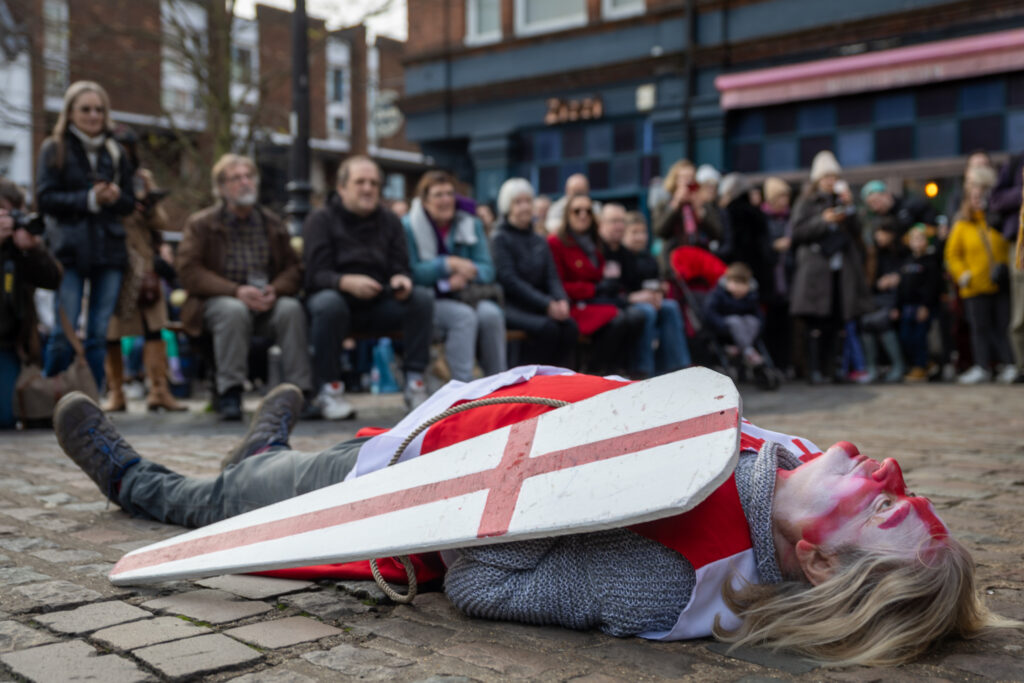 St Albans Mummers performing at the Clock Tower on Boxing Day. Photo: Toby Shepheard