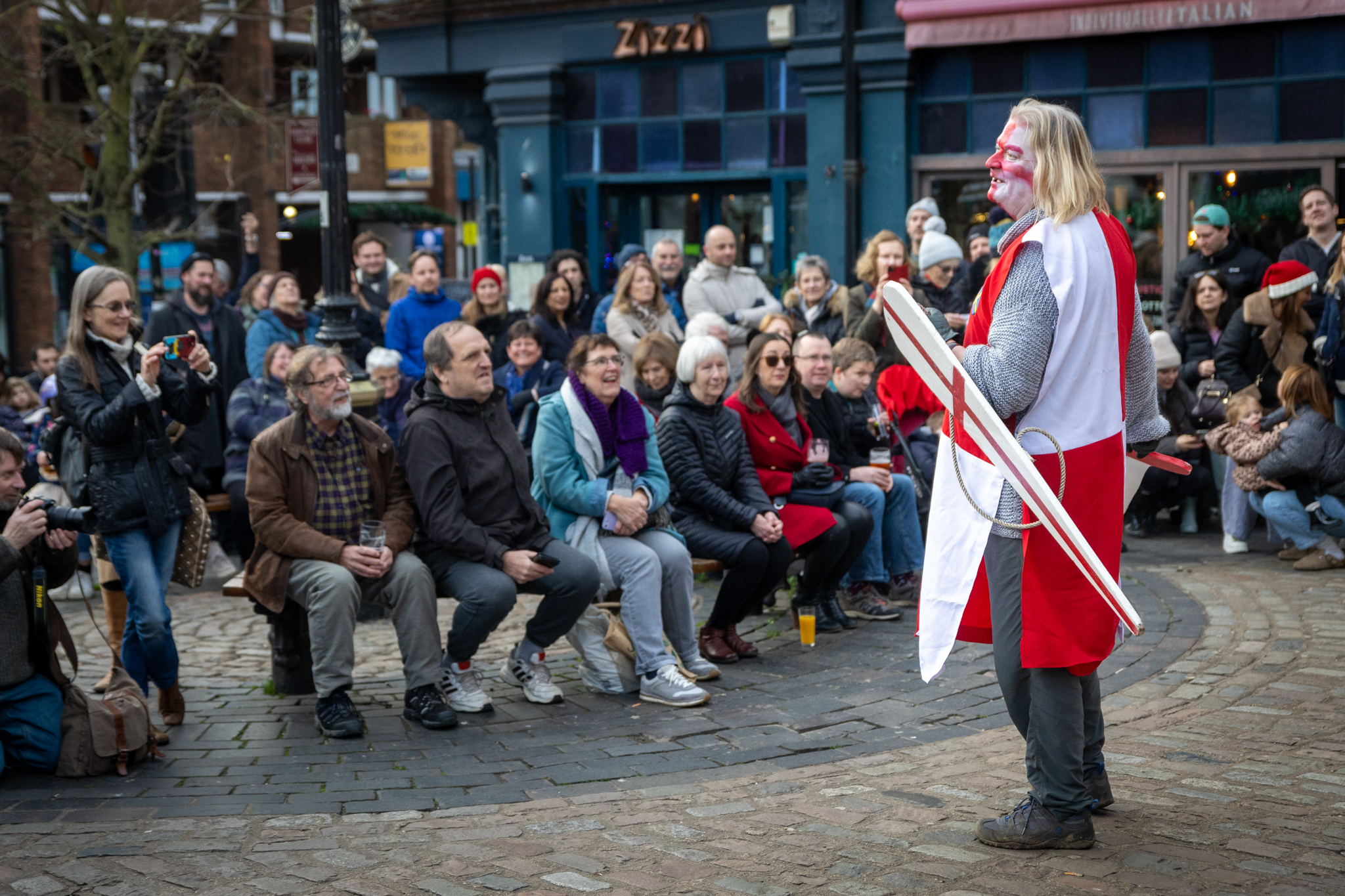 St Albans Mummers performing at the Clock Tower on Boxing Day. Photo: Toby Shepheard