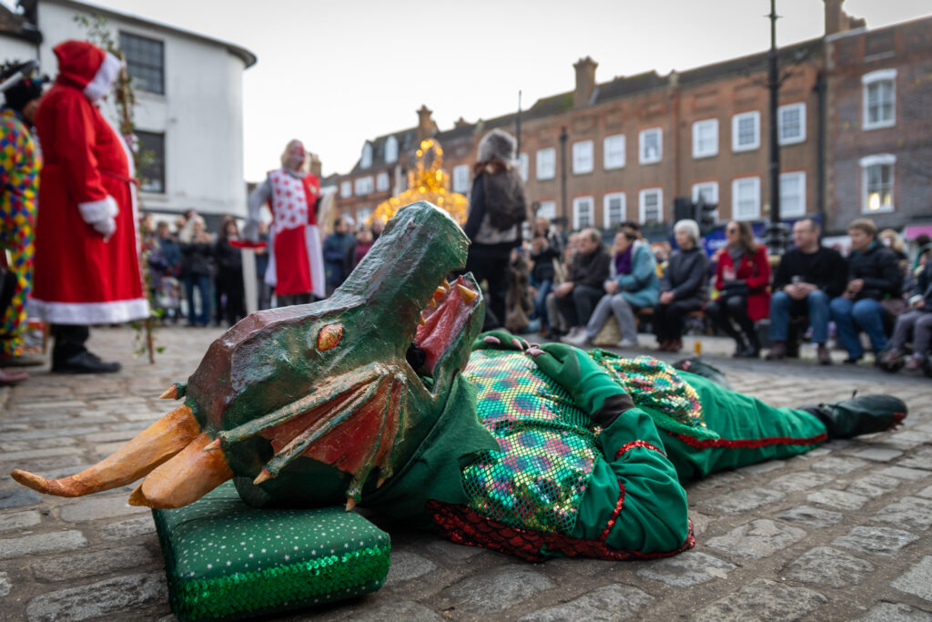 St Albans Mummers performing at the Clock Tower on Boxing Day. Photo: Toby Shepheard