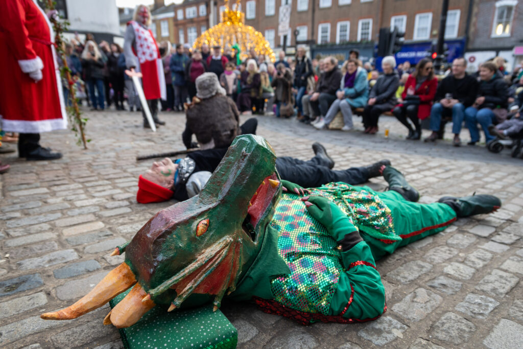 St Albans Mummers performing at the Clock Tower on Boxing Day. Photo: Toby Shepheard
